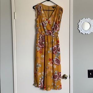 As U Wish Mustard Yellow Floral Jumpsuit